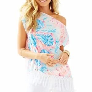LILLY PULITZER Jasmine Caftan Tassel Top Sz S